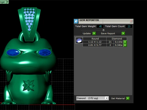 Ruby-Eyed Frog Gold Pendant 3D Print Model