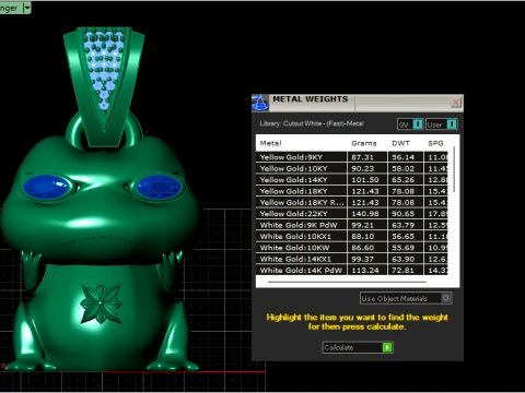 Ruby-Eyed Frog Gold Pendant 3D Print Model