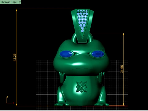 Ruby-Eyed Frog Gold Pendant 3D Print Model