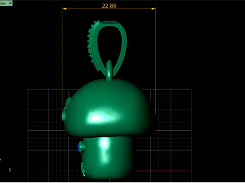 Ruby-Eyed Mushroom Gold Pendant 3D Print Model