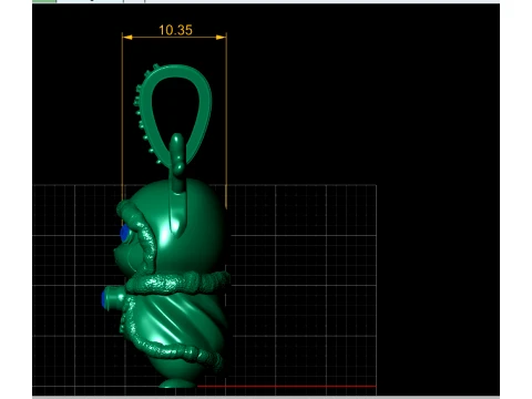 Ruby-Eyed Winter Reindeer Gold Pendant 3D Print Model