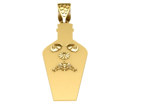 Vintage Ornamental Vase Gold Pendant 3D Print Model