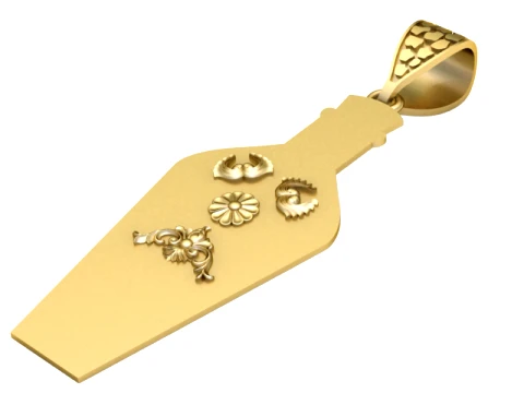Vintage Ornamental Vase Gold Pendant 3D Print Model