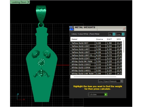 Vintage Ornamental Vase Gold Pendant 3D Print Model