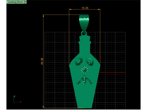 Vintage Ornamental Vase Gold Pendant 3D Print Model