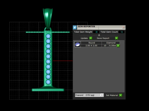 Ten-Ruby Gold Sword Pendant 3D Print Model
