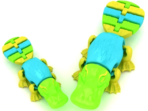 Cute Flexi Platypus Figurine Set 3D Print Model