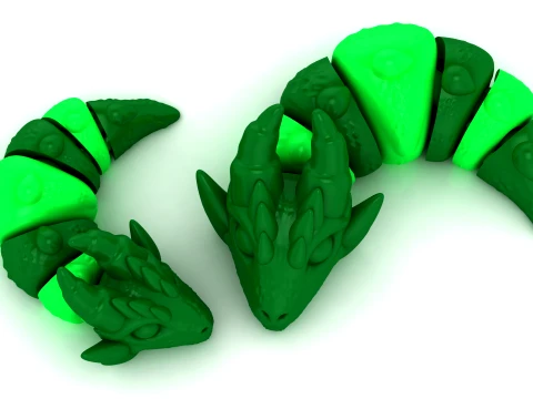 Flexi Spiked Dragon Figurine Set 3D printmodel