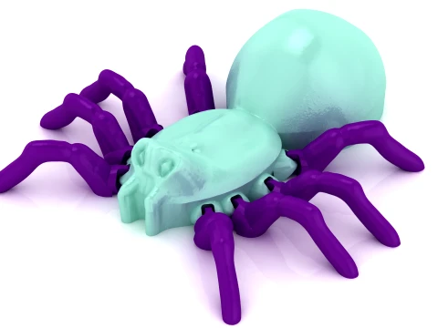 Flexi Skull Spider Figurine Set 3D Print Model