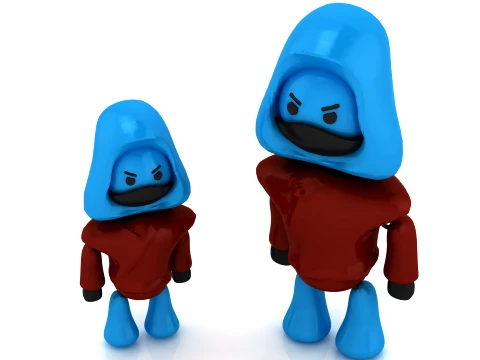 Hooded Ninja Warrior Figurine Set 3D Print Model