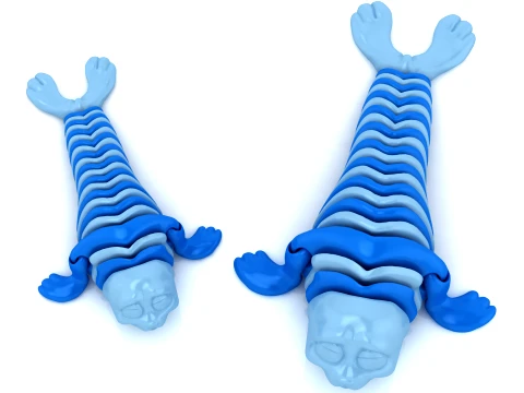 Flexi Skull Sea Creature Figurine Set 3D Print Model