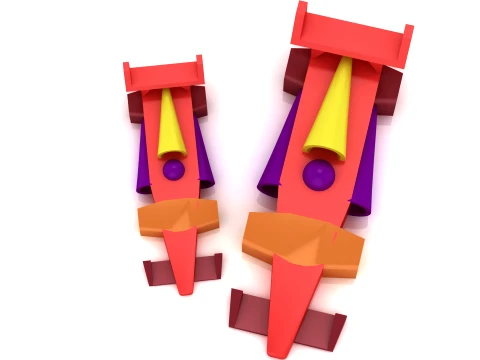 Formula Racing Car Model Set 3Dプリントモデル