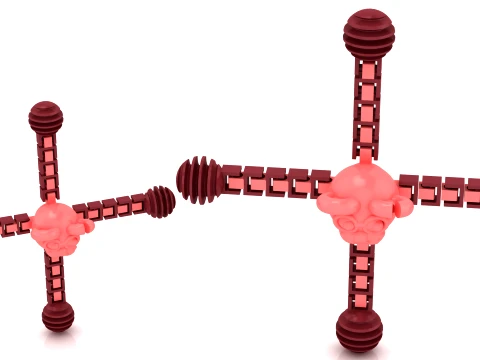 Flexi Skull Cross Fidget Toy Set 3Dプリントモデル