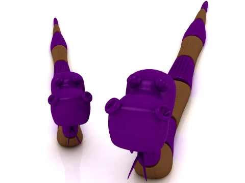 Flexi Striped Snake Figurine Set 3D Print Model