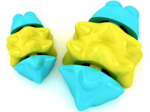 Flexi Spiked Shell Creature Set 3D printmodel