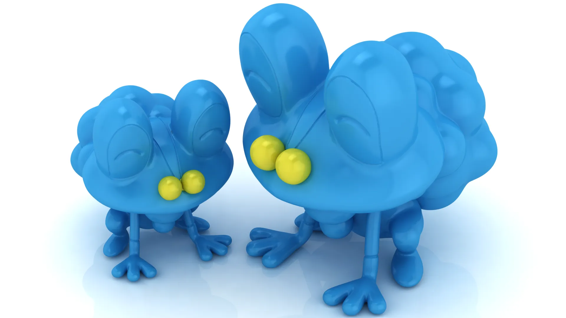Cute Butterfly Figurine Set 3D Print Model .c4d .max .obj .3ds .fbx .stl .blend 