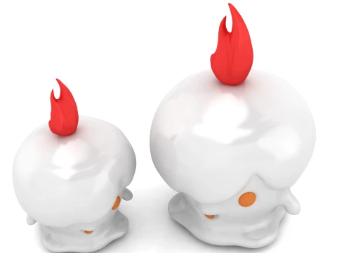 Skull Candle Figurine Set 3Dプリントモデル