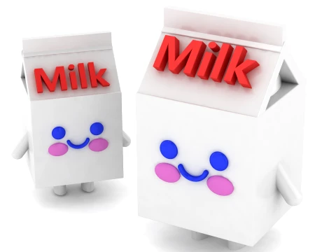 Cute Milk Carton Figurine Set 3Dプリントモデル
