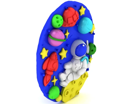 Astronaut space scene planets rocket stars moon galaxy decor science model kids room decor 3D Print Model