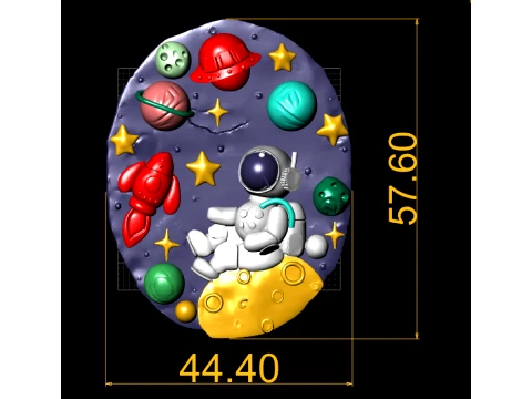 Astronaut space scene planets rocket stars moon galaxy decor science model kids room decor 3D Print Model