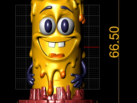 Cute Sponge Character Candle Set 3D Print Model