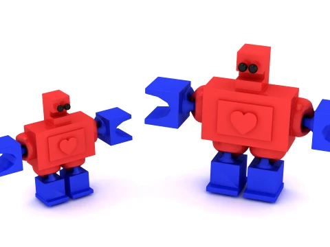 Heart Robot Figurine Set 3Dプリントモデル