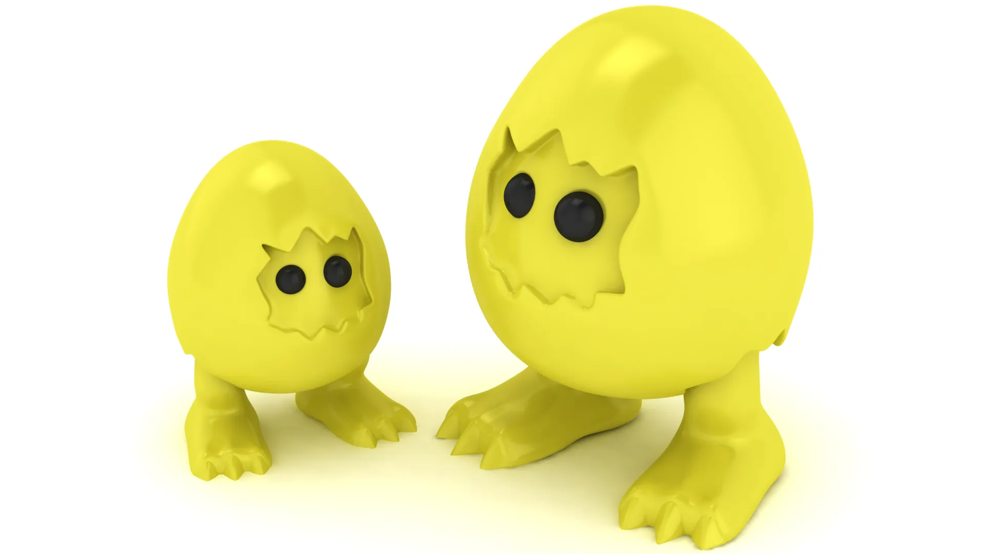 Hatching Egg Monster Figurine Set 3D Print Model .c4d .max .obj .3ds .fbx .stl .blend 