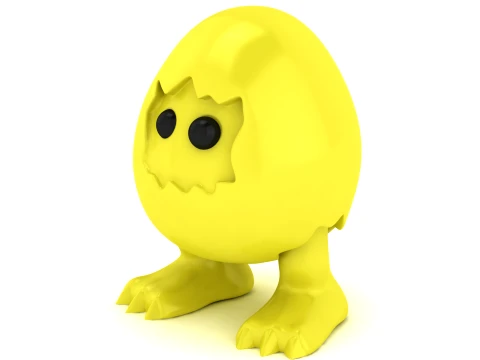 Hatching Egg Monster Figurine Set 3D Print Model