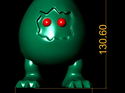 Hatching Egg Monster Figurine Set 3D Print Model