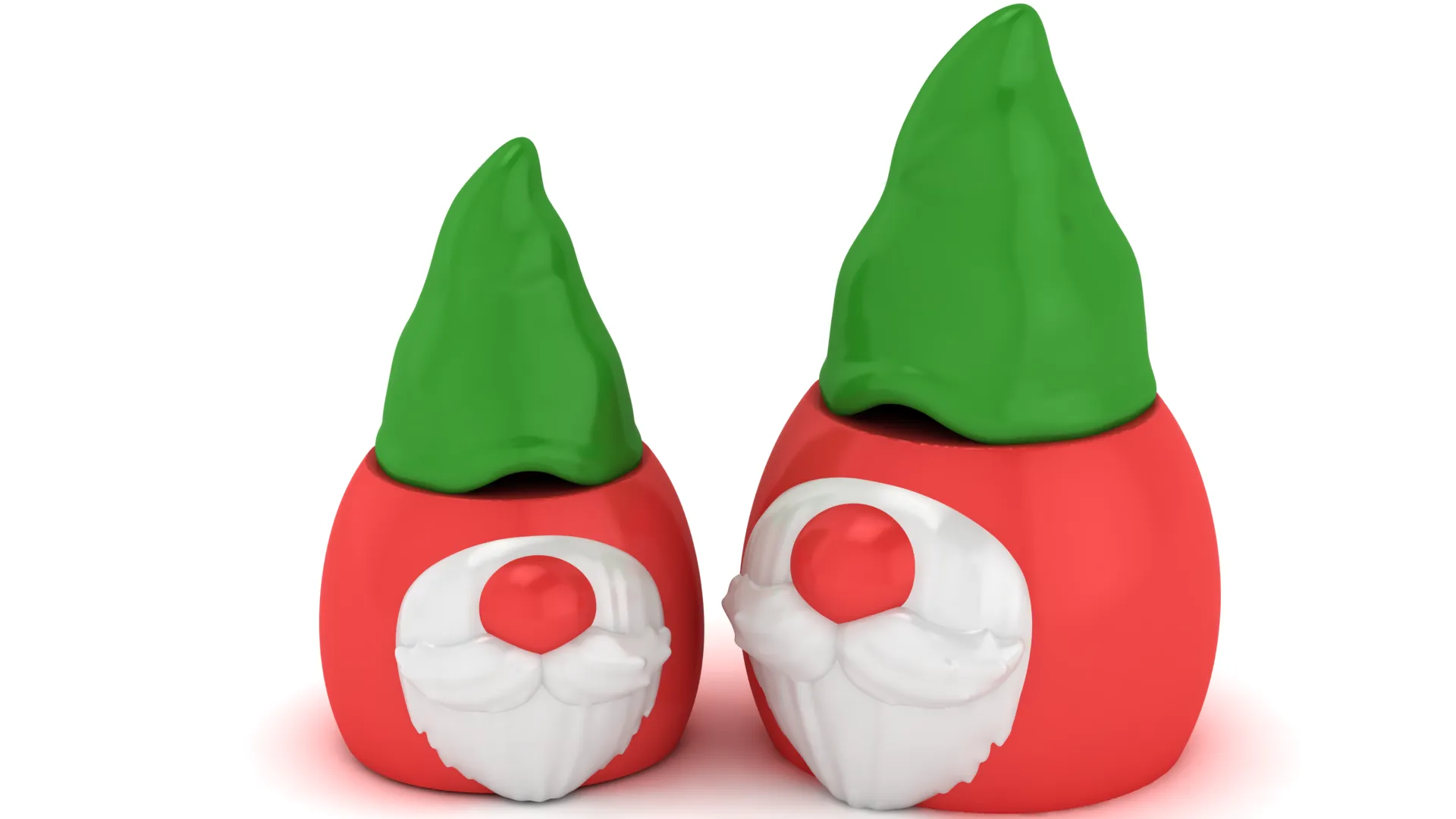 Christmas Gnome Container Set 3D Print Model .c4d .max .obj .3ds .fbx .stl .blend