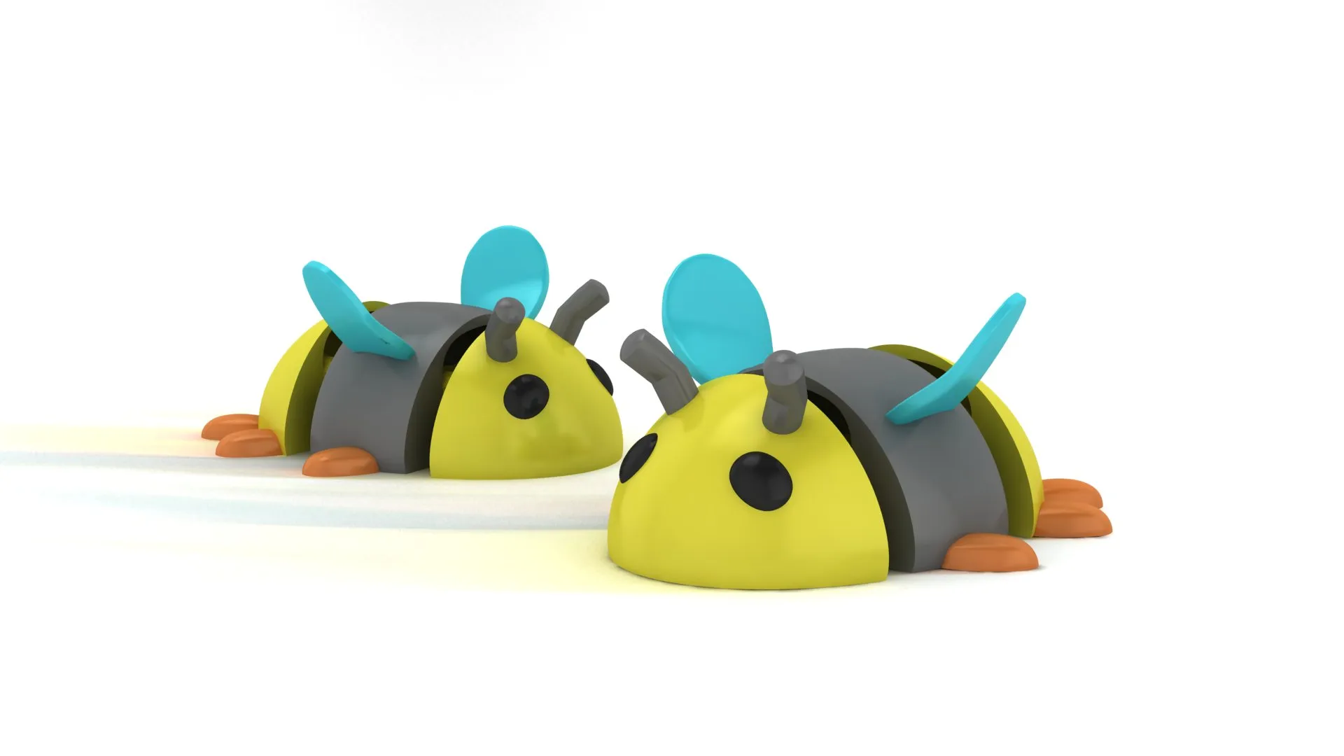 Cute Bumblebee Set 3D Print Model .c4d .max .obj .3ds .fbx .stl .blend 