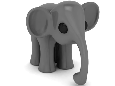 Stylized Elephant Set 3D Print Model