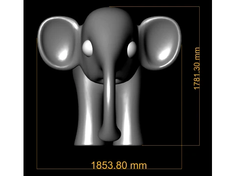 Stylized Elephant Set 3D Print Model