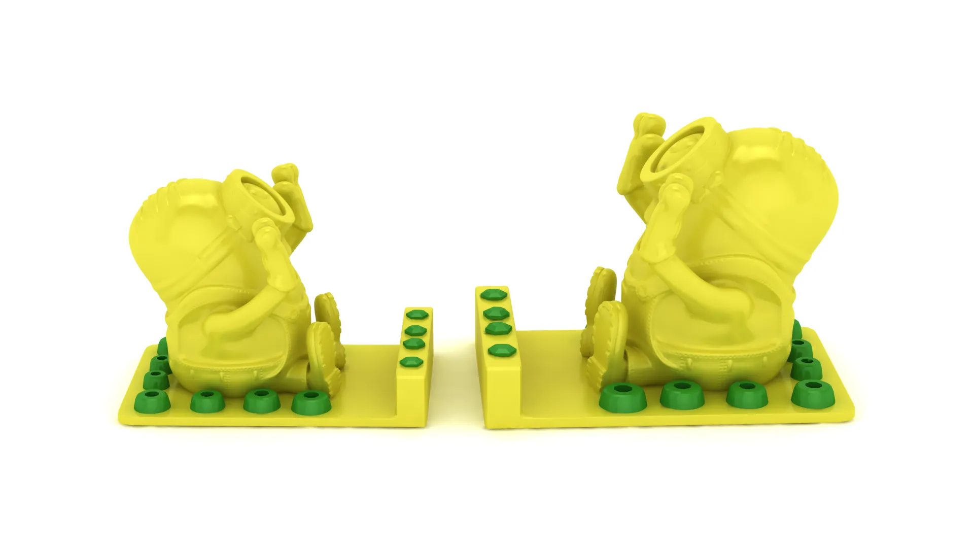 Goggle Character Bookends Set 3D Print Model .c4d .max .obj .3ds .fbx .stl .blend 