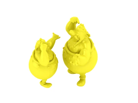 Cartoon Warrior Duo 3D Figurine Set 3D Print Model