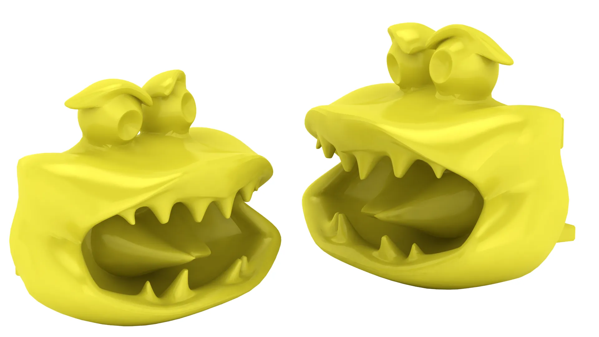 Monster Mouth Pencil Holder Set 3D Print Model .c4d .max .obj .3ds .fbx .stl .blend