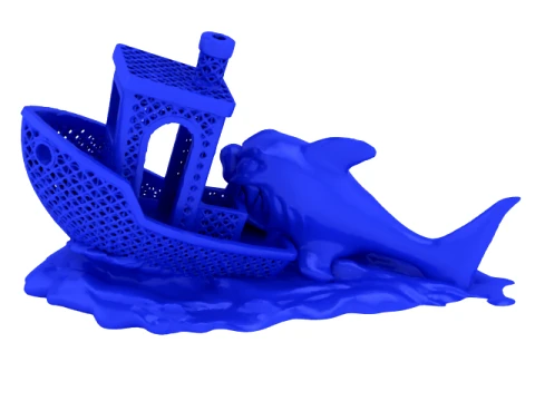 Shark Attack Fishing Boat Diorama Set 3D Print Model
