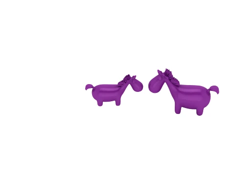 Cute Cartoon Horse Set 3D Print Model