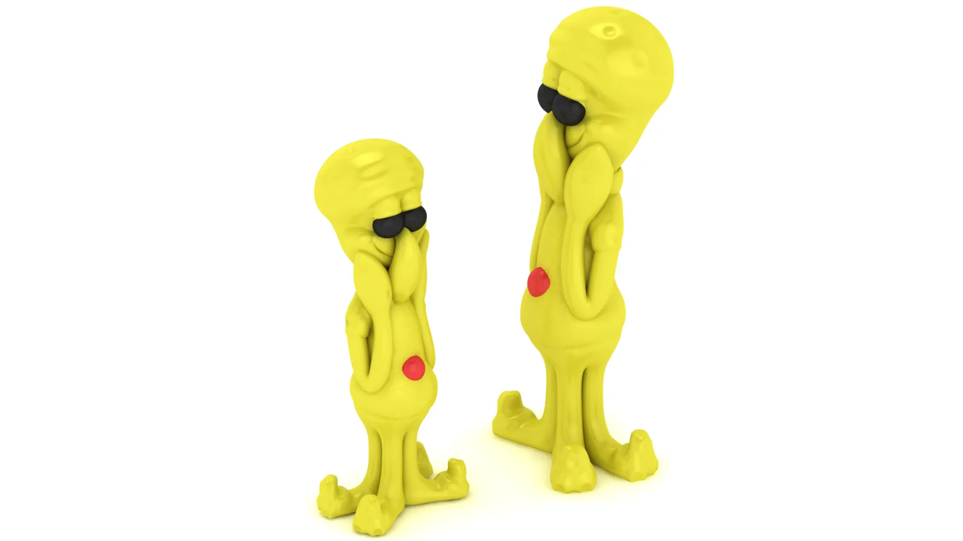 Tall Alien Character Set 3D Print Model .c4d .max .obj .3ds .fbx .stl .blend 