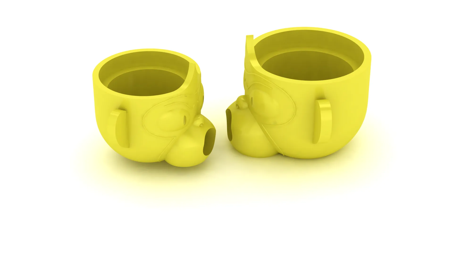 Cartoon Monkey Mug Set 3D Print Model .c4d .max .obj .3ds .fbx .stl .blend 
