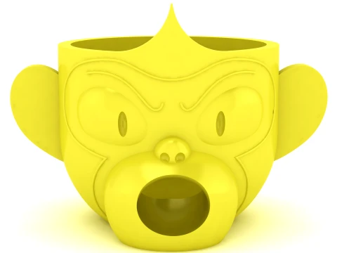 Cartoon Monkey Mug Set 3D Print Model