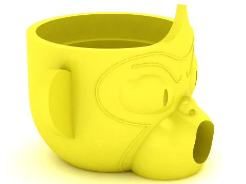 Cartoon Monkey Mug Set 3D Print Model