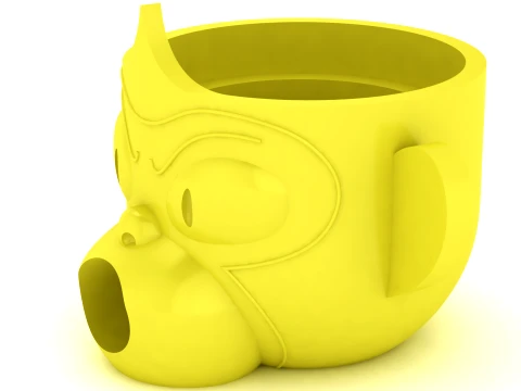 Cartoon Monkey Mug Set 3D Print Model