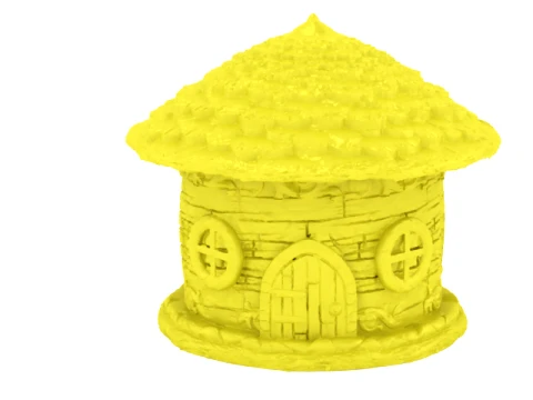 Round Thatched Cottage Set 3D Print Model