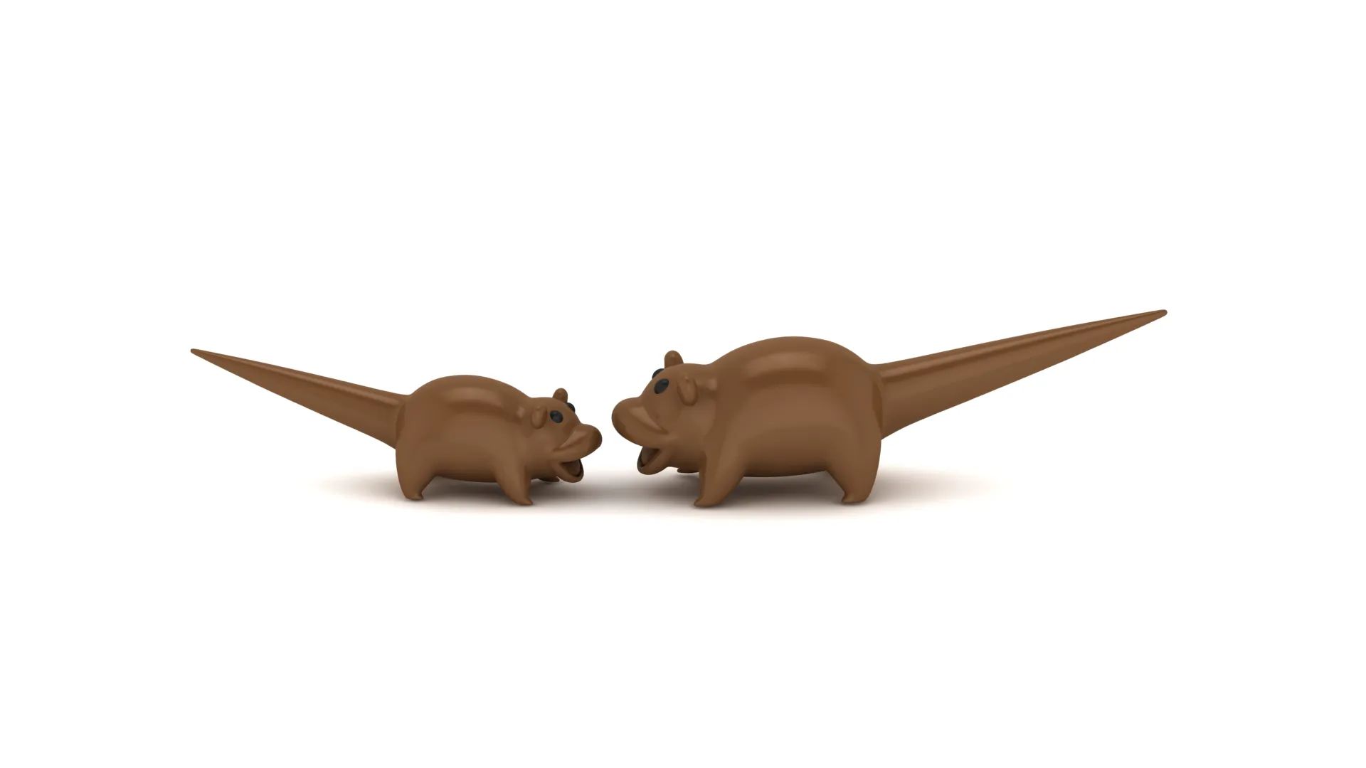 Cute Cartoon Rat Set 3D Print Model .c4d .max .obj .3ds .fbx .stl .blend 