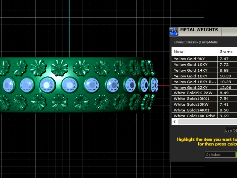 Elegant Floral Gemstone Bangle Jewelry Collection 3D Model