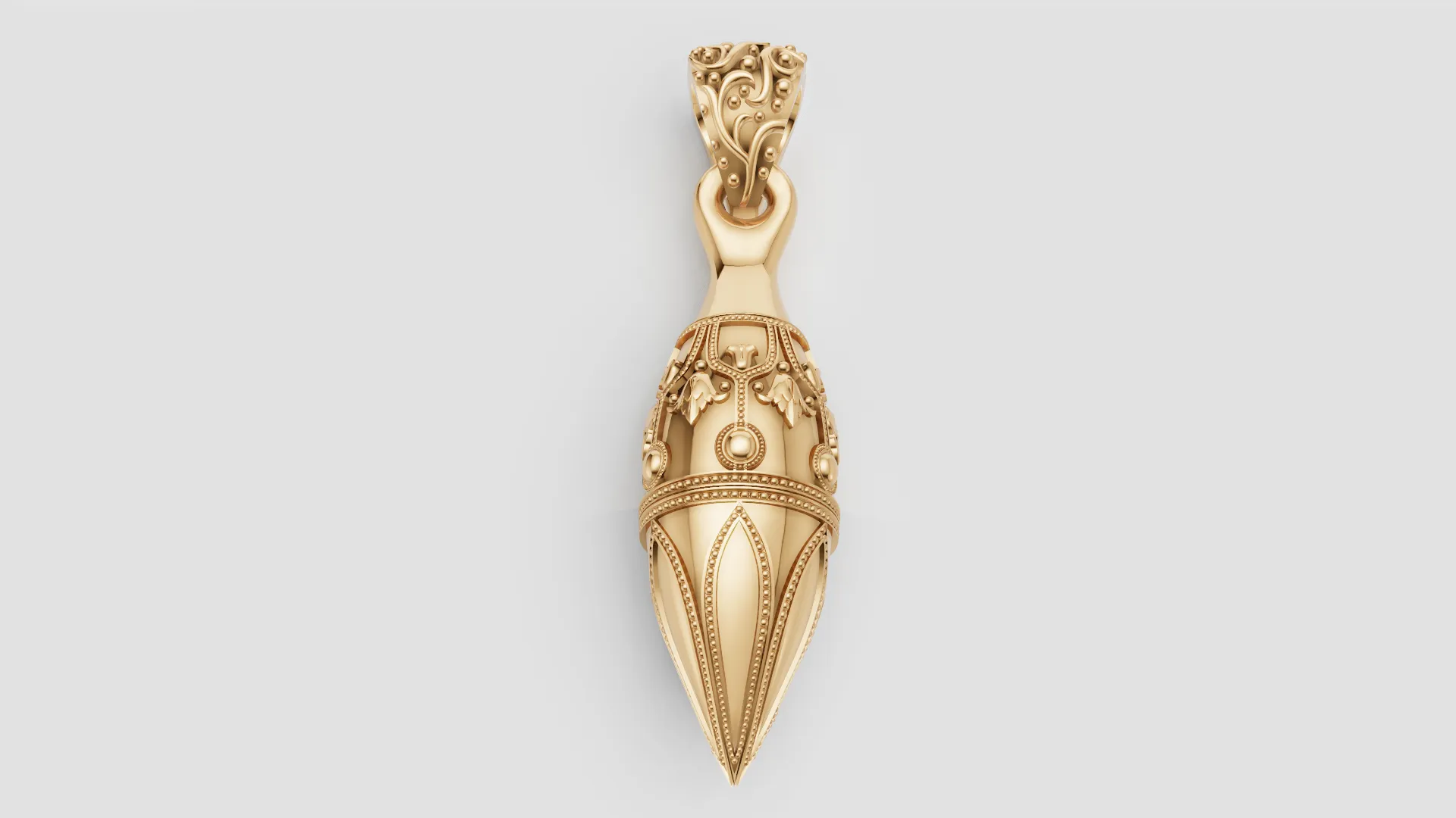 Luxury Gold Ornamental Dagger Pendant 3D Jewelry Design 3D Model .c4d .max .obj .3ds .fbx .stl .blend 