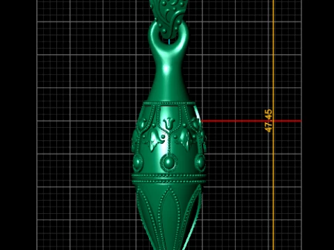 Luxury Gold Ornamental Dagger Pendant 3D Jewelry Design 3D Model