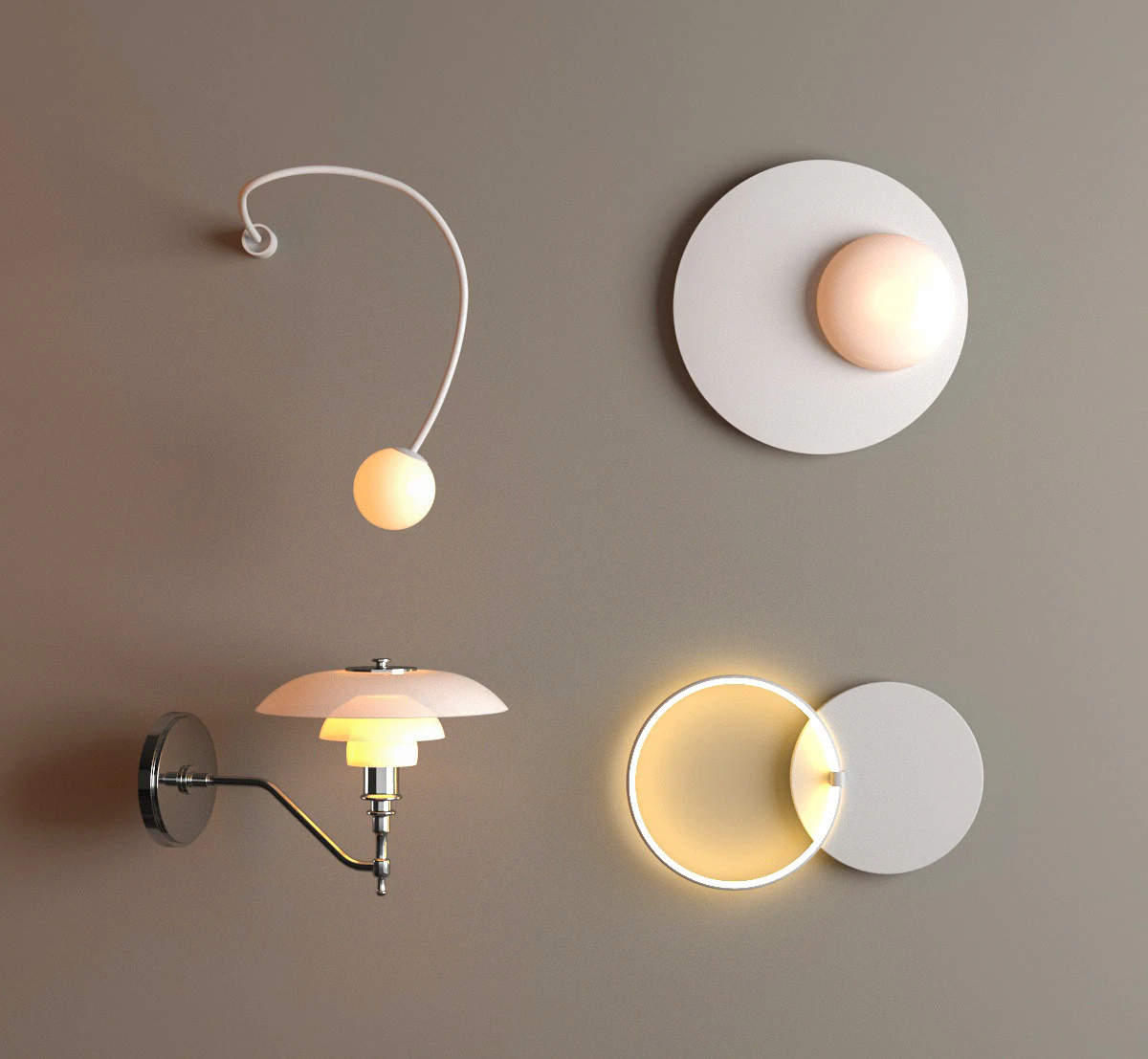Lampada da parete moderna Modello 3D .c4d .max .obj .3ds .fbx .stl .blend 