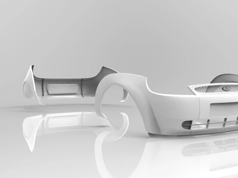 Ka 2005 front and rear bumpers 3D Model